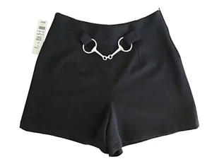 CACHE PANTALONES CORTOS NEGROS - DISEÑO HERRAJES HORSEBIT - CREPÉ ELÁSTICO - FRANCIA - EE. UU. 4 - DE COLECCIÓN NUEVOS CON ETIQUETAS - Imagen 1 de 12