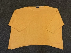 Eskandar Yellow Orange Oversized Rolled Knit Pullover Sweater - Picture 1 of 7