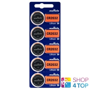 5 Pilas de Litio Murata Cr2032 Pilas de Botón 3V Dl2032 Exp 2033 Batería NUEVO - Imagen 1 de 1