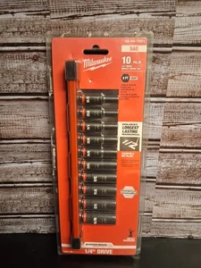 Nuevo/SHOCKWAVE 1/4 pulg. Juego de enchufes de impacto Drive SAE Deep Well 6 puntos (10 piezas) - Imagen 1 de 3