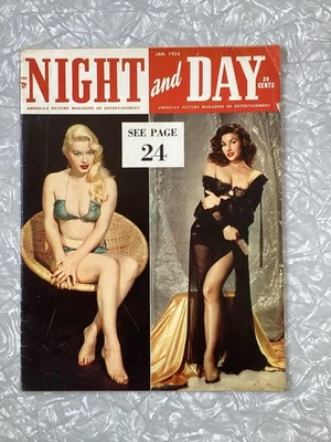 Vintage Night And Day Magazine January 1955 Mara Corday Betty Roe - Image 1 of 4