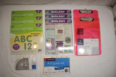 LOT OF 10 - ASSORTED SCHOOL CLASSROOM SUPPLIES AND BIOLOGY STUDY PAGES - NEW ** - Image 1 of 4