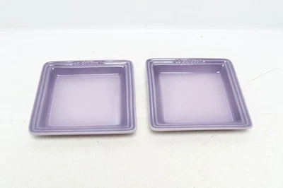 2 Le Creuset Stoneware Square Plate 8-1/4" ~ Bluebell Purple - Image 1 of 4