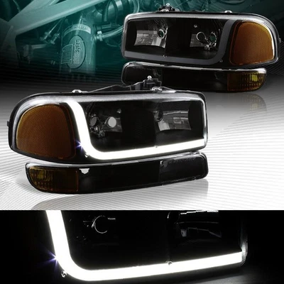 FAROS LED DRL HUMO + PARACHOQUES CON REFLECTOR ÁMBAR APTO PARA 99-06 GMC SIERRA 1500/2500 Foto 1 de 4