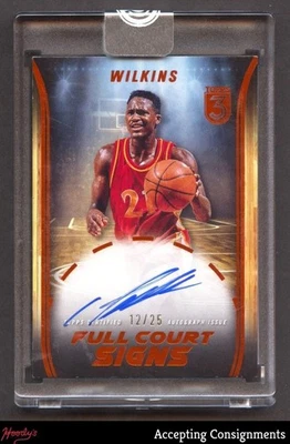 2023-24 Topps 3 Full Court Signs Bronze Dominique Wilkins AUTO 12/25 HAWKS - Image 1 of 2