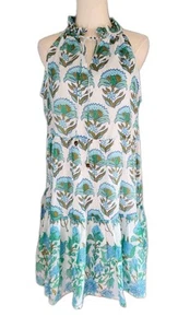 Calypso St. Barth Resortwear Stufen Baumwolle ärmellos Neckholder Kleid Large Neu mit Etikett - Bild 1 von 8