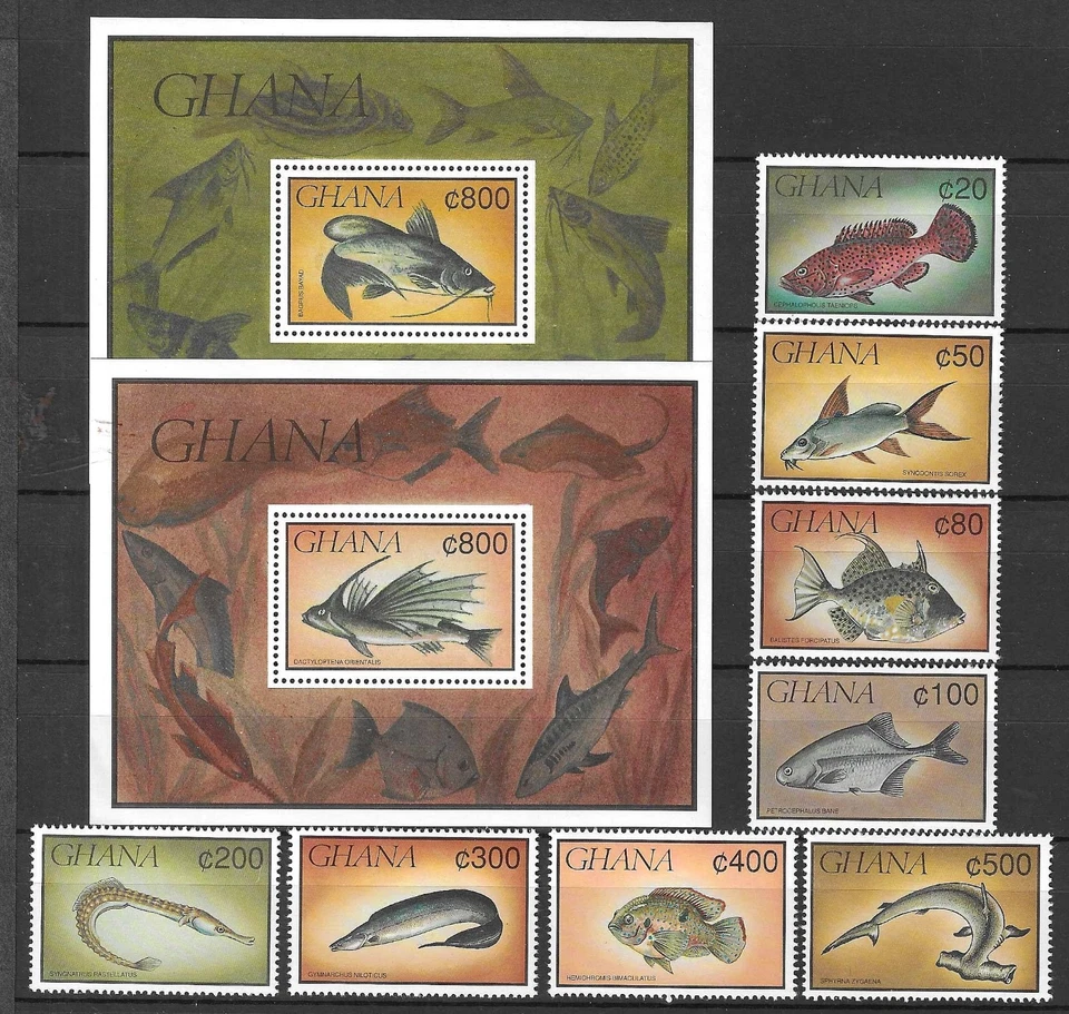Ghana 1991 Fauna Wildlife Marinelife Fisch Fish compl set + 2 SS MNH - Image 1 of 1