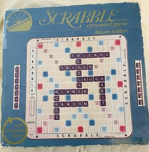 Vintage 1982 Scrabble Deluxe Edition Rotating Turntable Board Game Complete - Picture 1 of 24