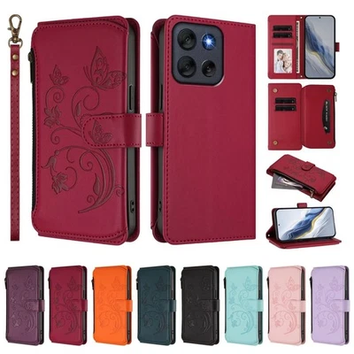 Capa carteira telefone borboleta zíper para Huawei Pura 70 P80 P60 P50 P40 Nova 14 13 - Imagem 1 de 4