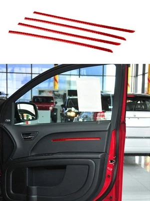 4Pcs Carbon Fiber Door Decorative Strips Trim For Dodge Journey 2009-2010 Red Foto 1 de 4
