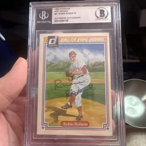1983 Robin Roberts Donruss Hall Of Fame Heroes #41 (AUTO) BGS Authenticated - Picture 1 of 1