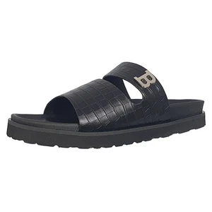 Bally Syxten 6302328 Men's Black Embossed Calf Leather Sandals MSRP $450 - Picture 1 of 9