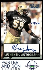 Greg Jones RC Autographs 1997 Pro Line #NNO Washington Redskins Football Card - Picture 1 of 2