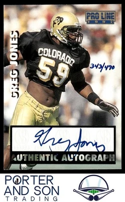 Greg Jones RC Autographs 1997 Pro Line #NNO Washington Redskins Football Card - Image 1 of 2