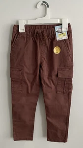Cat & Jack Boys Stretch Tapered Cargo Pants Brown, Size 6 NWT - Picture 1 of 4