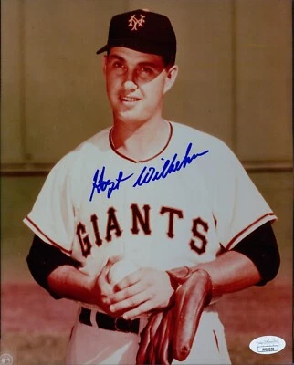 Hoyt Wilhelm New York Giants Signed 8x10 Glossy Photo JSA Authenticated - Image 1 of 2