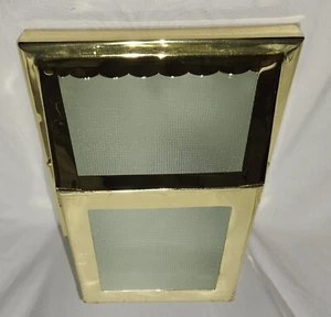 Outdoor - 2 Light - 10 in. Flush Mount Vintage Ceiling Light Brass Square - Picture 1 of 6