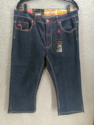 Pepe London Mujer Bordado Denim Capris Rosa Nuevo Con Etiquetas Verano Y2K Talla 14 Foto 1 de 4