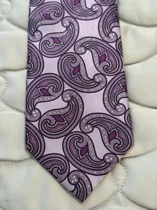 BRIONI Purple Paisley Pattern 100% Silk Neck Tie Hand Made In Italy 3.5” x 61” - Picture 1 of 11
