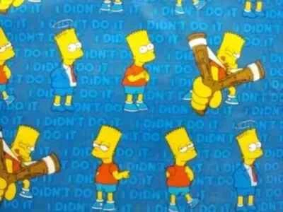 simpsons bart fun fabric print  piece 20 by 6 inch - Image 1 of 2