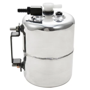 Universal 2L Polished Alloy Brake Vacuum Reservoir Tank Can W/ Mounts & Fittings - Picture 1 of 5