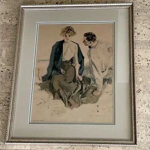 1903 Howard Chandler Christy Signed Lithograph Print “The Vacation Proposal” - Picture 1 of 14