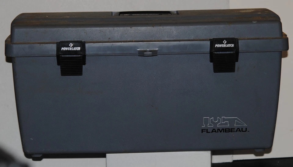 FLAMBEAU TOOL BOX 23800 POWERLATCH 22 X 10 X 10 FILLED WITH HARDWARE ESTATE - Image 1 of 4