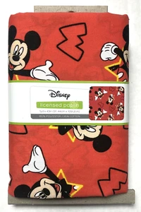 Disney Mickey Mouse Licensed Poplin Red Fabric 1 Yard x 43 Inches New! - Picture 1 of 2