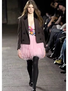 NEU MIT ETIKETT LUELLA BRAUN WOLLE KASCHMIR KURZE KASTIGE ZWEIREIHIGE JACKE 38/UK10 - Bild 1 von 18