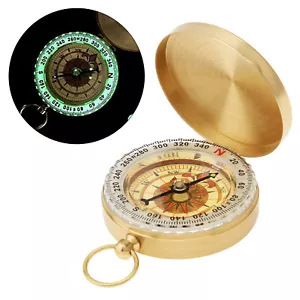 Mini Copper Compass Waterproof Pocket Survival Compass Hiking Gear for Women Men - Picture 1 of 12