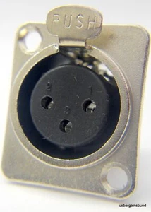 (25 PACK) PROCRAFT PXLRFP "D" Type Panel Mount XLRF Connector w/ Nickel Shell - Picture 1 of 1