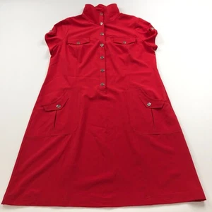 Chico's 2 A-line Polyester Stretch Women's Above Knee Dress Red PLS READ - Bild 1 von 14