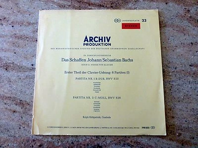 Archiv Produktion Bach Partitas 1, 2 DGG Red Kirkpatrick Bachs 198 003 EX - Image 1 of 4