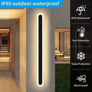 80/100CM Long LED Outside Light 30W Outdoor Rainproof Wall Light Fixtures Sconce - Picture 1 of 25