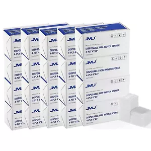 4000/20Bags Dental Non-Woven Sponges 4-Ply Cotton Gauze Pads Non-Sterile 4''x4'' - Picture 1 of 15
