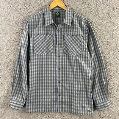 Eastern Mountain Sports Performance Button Up Camp Shirt Mens Medium Check EMS - Image 1 of 4