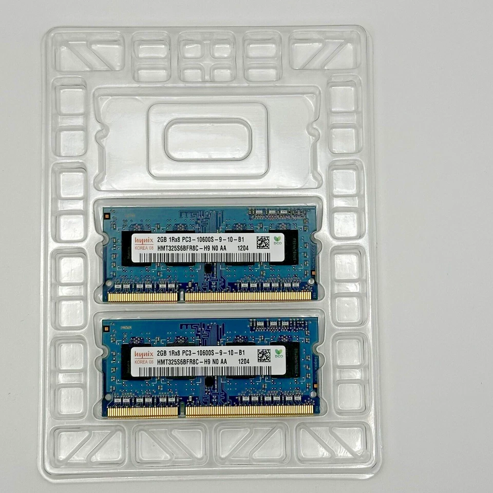 Hynix 4GB (2x2GB) 1Rx8 PC3-10600S-9-10-B1 DDR3 MacBook Pro RAM - Image 1 of 1