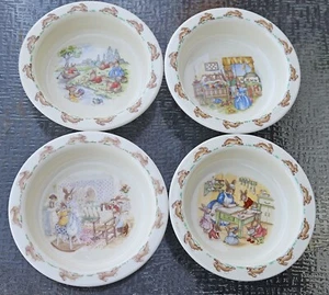 Vintage Royal Doulton Bunnykins Fine Bone China Cereal Bowl-set Of 4 - Picture 1 of 8