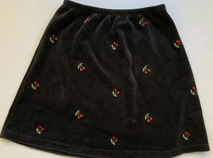 Gymboree HOLIDAY MAGIC Black Velvet Cherries Sequins skirt elastic waist 4 - Picture 1 of 3