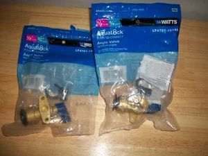 Watts LF4751-1014A AqualLock Angle Ball Valve Brass 1/2" CTS 3/4" GHT Lot of 2 - Picture 1 of 1