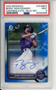 2022 Bowman Benny Montgomery Blue Refractor Auto #'d 139/150 PSA 9 - Picture 1 of 2