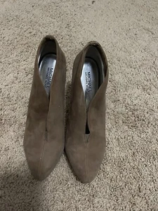 Michael Kors Elaine Open Toe Bootie Boot Tan/Truffle Women's Sz 8.5 NWT $185 - Picture 1 of 5