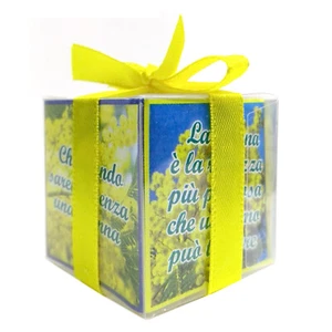Idea Regalo per 8 Marzo Festa della Donna cubo personalizzato frase e cioccolato - Imagen 1 de 4