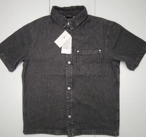 Nike Air Jordan Denim Button Down Top Shirt Black Men's Size M FZ2131-010 New - Picture 1 of 9