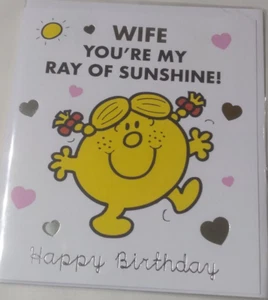 Little Miss Birthday Card - Wife Birthday Card - Mr Men - Picture 1 of 1