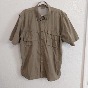 Camicia uomo Rugged Earth Outfitters taglia L con bottoni colore verde oliva pesca - Foto 1 di 7