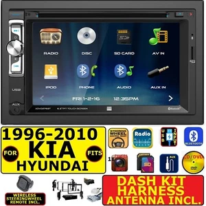 FITS 1996-2010 KIA & HYUNDAI AM/FM CD/DVD BLUETOOTH USB AUX CAR RADIO STEREO PKG - Picture 1 of 10