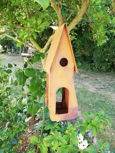 Vogel Futterstelle Futterhaus Vogelfutterhaus Futterplatz zum hängen Edelrost - Bild 1 von 5