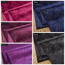 1M Embossed Velvet Fabric Floral Solid Soft Home Car Upholstery Decor Cloth Trim