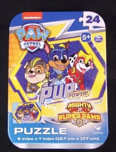 Paw Patrol mini puzzle in tin Mighty Pups PUP POWER 24 pcs New Sealed - Picture 1 of 2